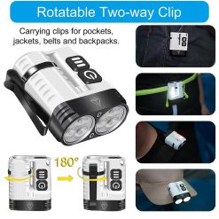LED Hat Clip Flashlight Waterproof Pocket Torch for Camping and Outdoor Use 8 V1263 JX 4252 202604150020 03