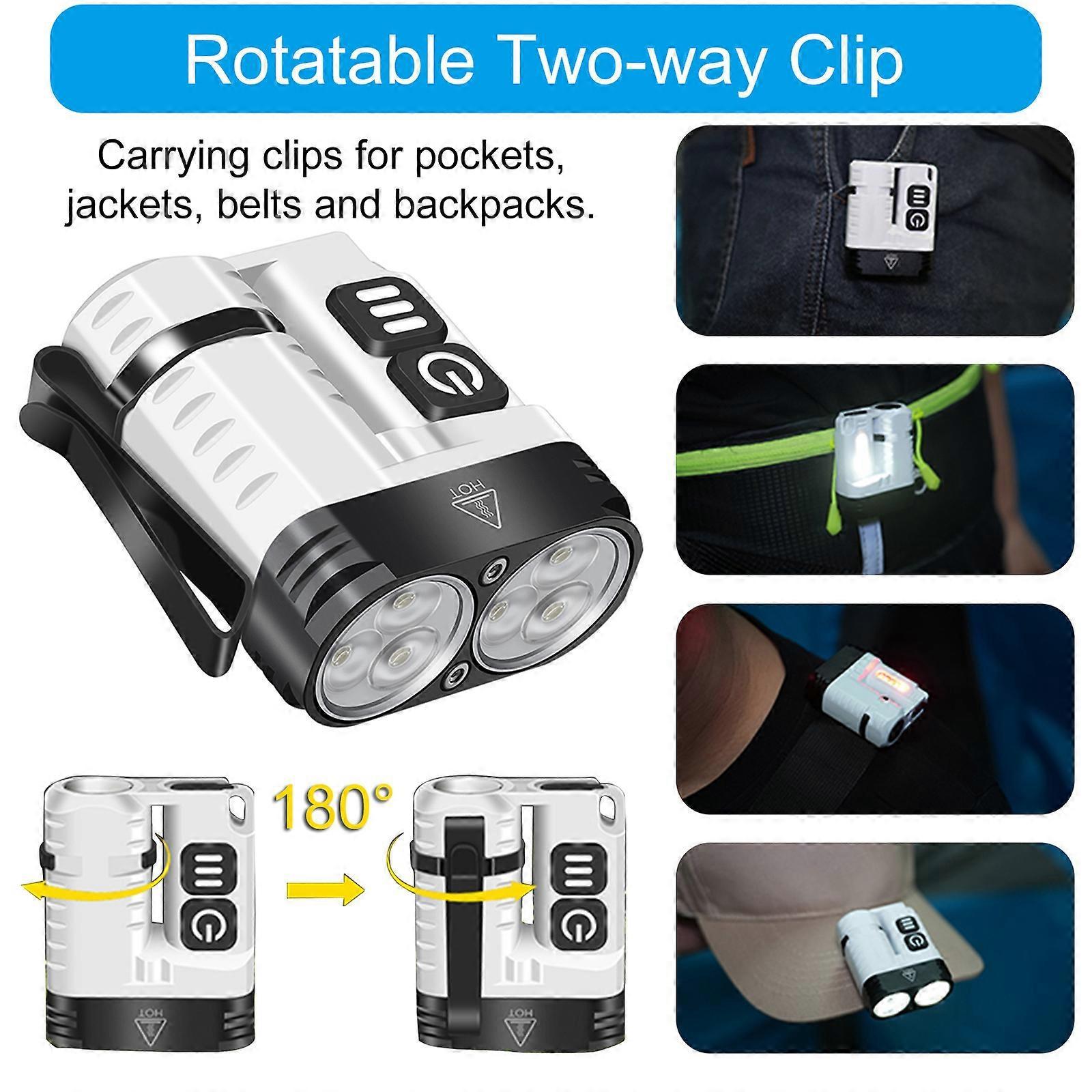 LED Hat Clip Flashlight Waterproof Pocket Torch for Camping and Outdoor Use 4 LED Hat Clip Flashlight Waterproof Pocket Torch for Camping and Outdoor Use - Image 4