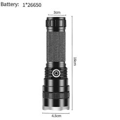 Alternative view of Bright Tactical LED Flashlight Rechargeable Torch for Outdoor and Emergency