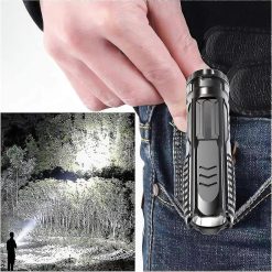 Alternative view of Multifunctional Waterproof Rechargeable Flashlight (Black, 1pc)