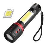 LED Tactical Flashlight 1000 Lumens Zoomable Rechargeable