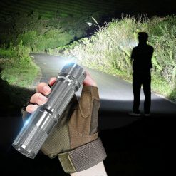 Alternative view of Zoomable Rechargeable Flashlight Aluminium Alloy Bright LED Tactical Torch