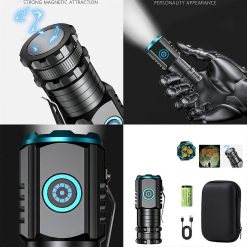 Alternative view of 2000LM Rechargeable Tactical LED Flashlight 5 Modes Adjustable Brightness Torch
