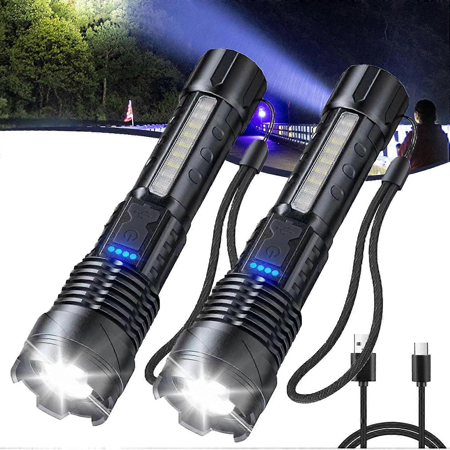 2pcs Tactical A70 LED Flashlight Economical Upgrade Rechargeable Outdoor Torch 1 2pcs Tactical A70 LED Flashlight Economical Upgrade Rechargeable Outdoor Torch
