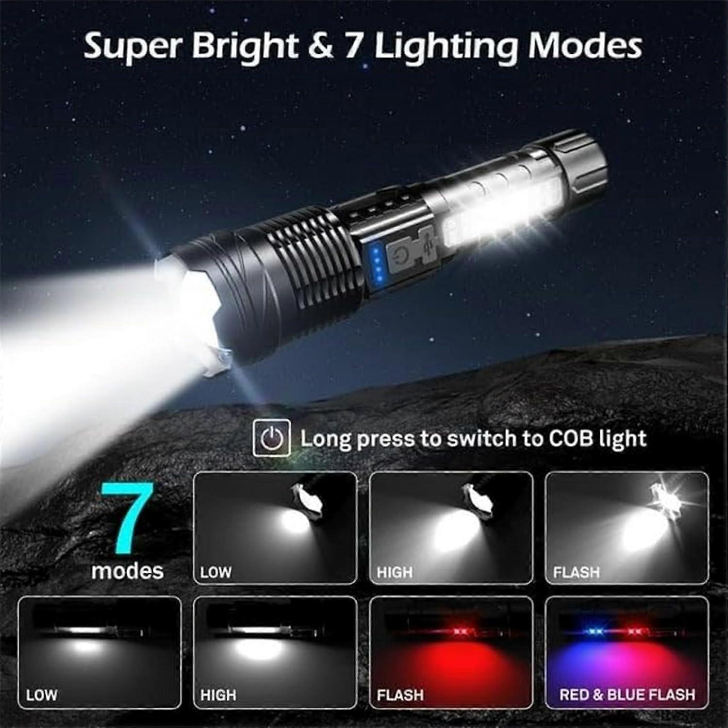 2pcs Tactical A70 LED Flashlight Economical Upgrade Rechargeable Outdoor Torch 2 2pcs Tactical A70 LED Flashlight Economical Upgrade Rechargeable Outdoor Torch - Image 2