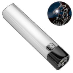 Alternative view of Mini USB Rechargeable Flashlight Power Bank Torch Compact Size - White