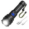 Rechargeable LED pocket flashlight with zoom