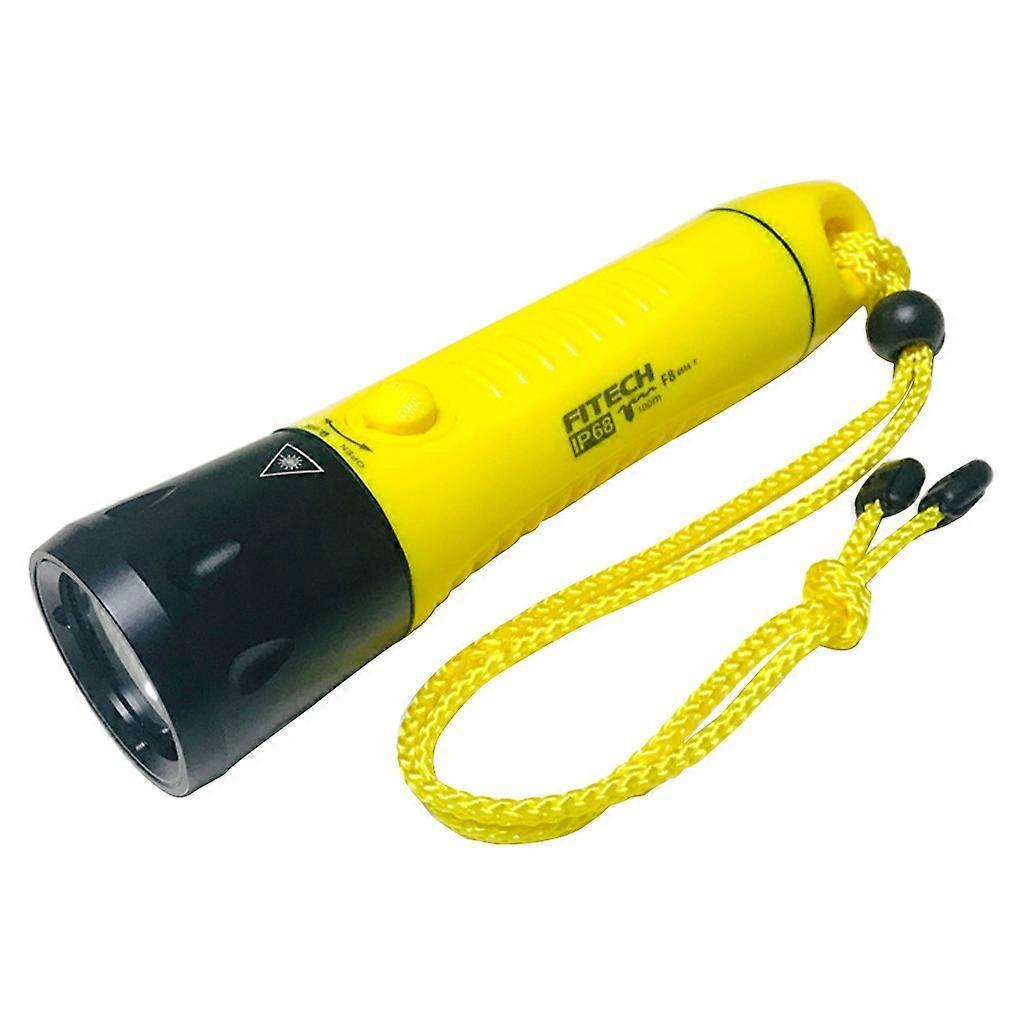 Diving Flashlight Waterproof Rechargeable Torch for Emergency Submersible Use - Yellow 1 Diving Flashlight Waterproof Rechargeable Torch for Emergency Submersible Use - Yellow