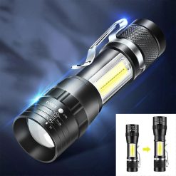 Alternative view of 1000LM LED Flashlight Rechargeable Zoomable Torch with 4 Modes Super Bright Handheld Light