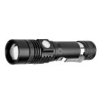 Rechargeable LED torch with zoomable focus
