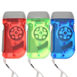 Alternative view of 3pcs Hand Crank Flashlights Small 3-LED Emergency Colorful Portable Flashlights