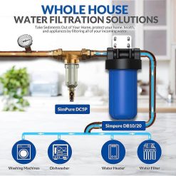 Alternative view of Reusable sediment water filter pre-filter for well water