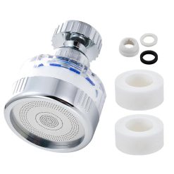 Rotating faucet water filter with 2 carbon cartridges