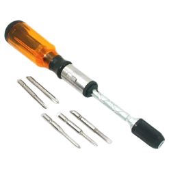 Demountable screwdriver set with interchangeable heads
