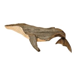 Alternative view of Whale wood wall decoration 43cm