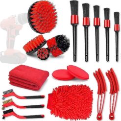18-piece Car Cleaning Brush Kit with Drill Attachments