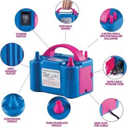 Alternative view of Premium Electric Balloon Pump Double Nozzle Helium-Free Inflator for Parties