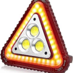 LED Emergency Warning Triangle, Portable USB Rechargeable 4 Light Modes