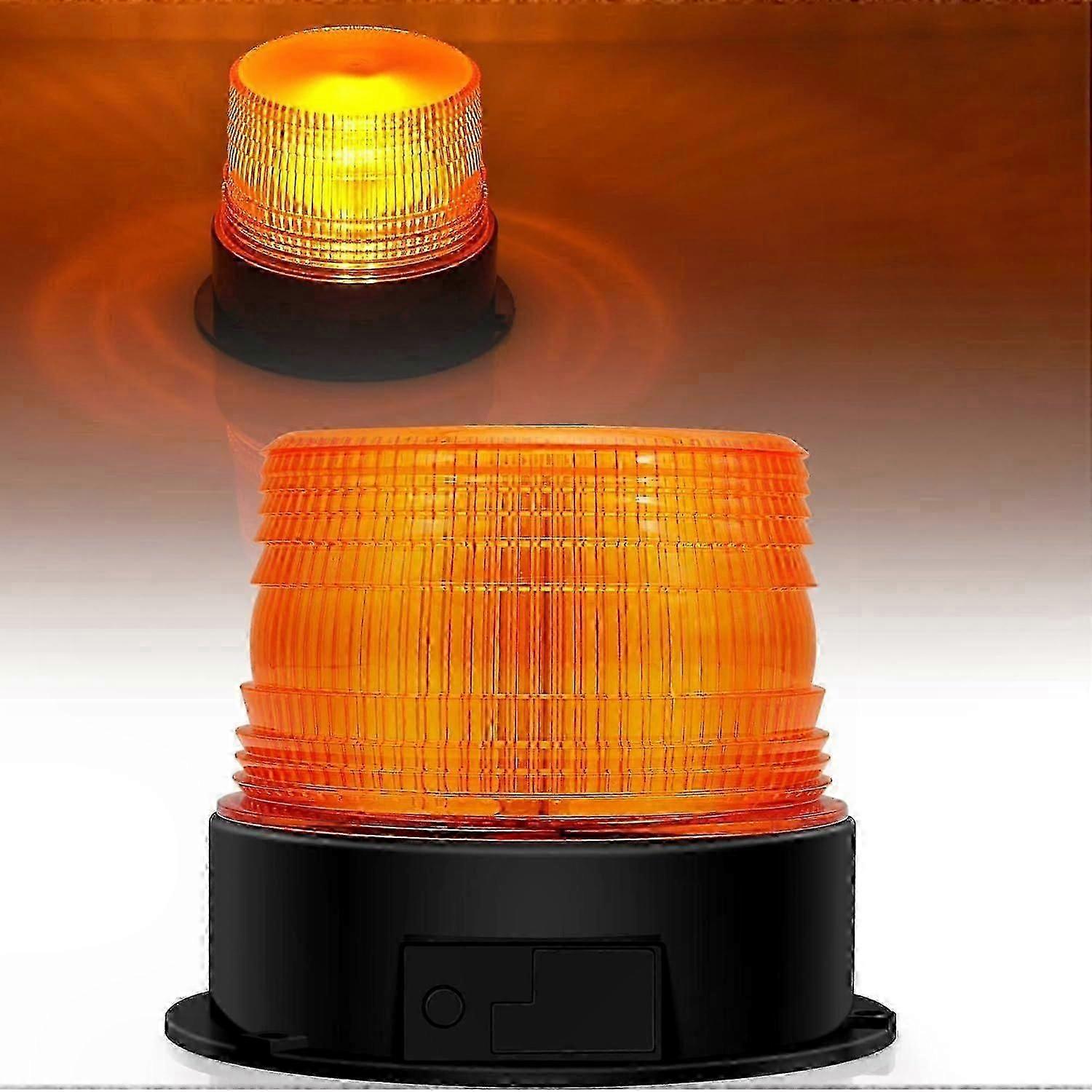 Rechargeable LED Strobe Light, 12V-24V Orange Emergency Warning Beacon 1 Rechargeable LED Strobe Light, 12V-24V Orange Emergency Warning Beacon