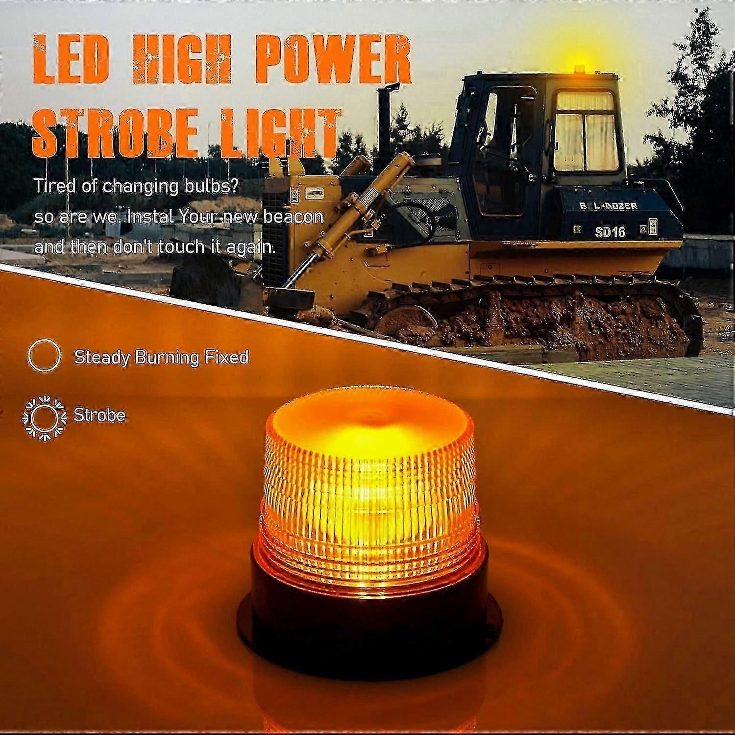 Rechargeable LED Strobe Light, 12V-24V Orange Emergency Warning Beacon 4 Rechargeable LED Strobe Light, 12V-24V Orange Emergency Warning Beacon - Image 4