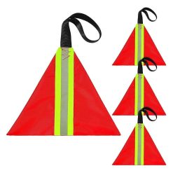 Security tow flag 4-piece set, red reflective