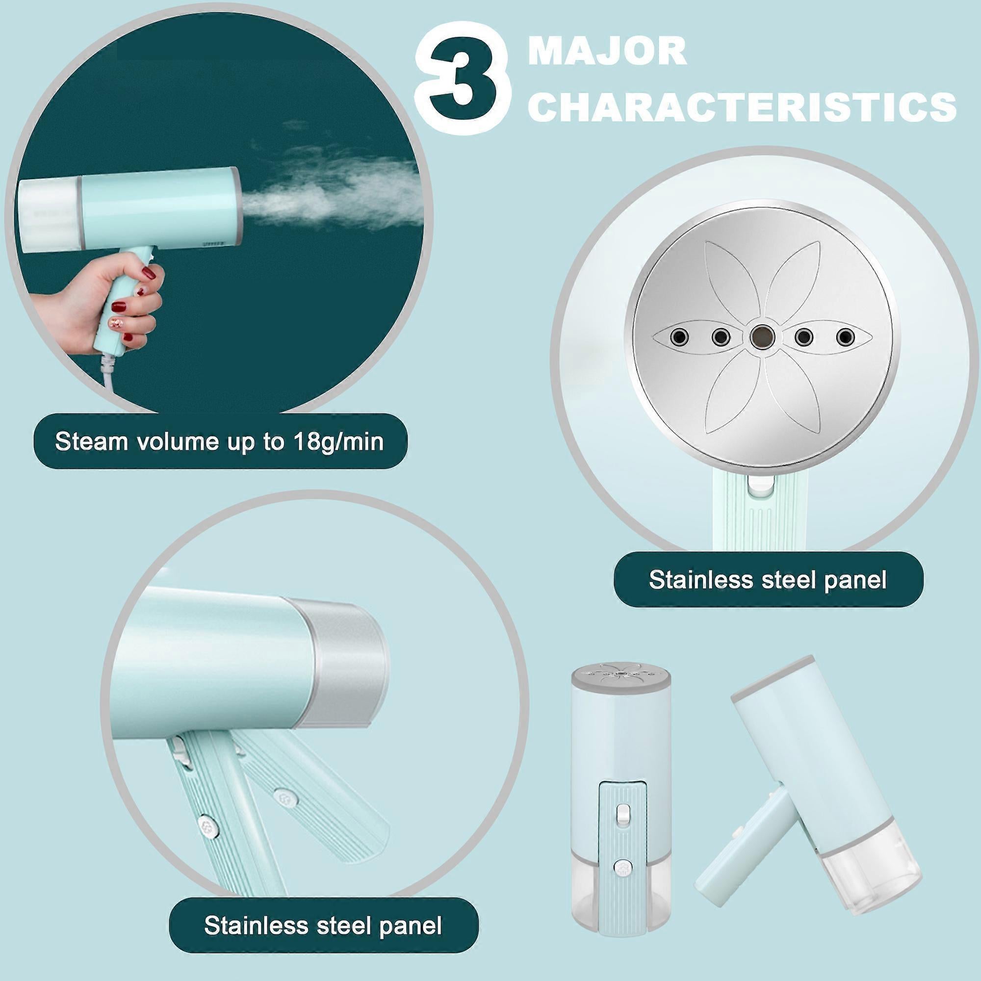 800W Foldable Handheld Clothes Steamer 3 800W Foldable Handheld Clothes Steamer - Image 3