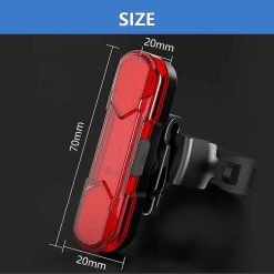 Alternative view of LED Rear Bike Tail Light - USB Rechargeable, 4 Modes, for MTB/Dog/Backpack