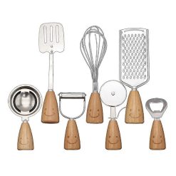 7-Piece Kitchen Tool Set Wooden Beech Handle