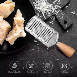 Alternative view of Wooden Handle Cheese Grater with Vegetable Slicer