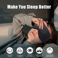 Alternative view of Cotton sleep mask with earplugs and travel pouch