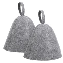 2-Pack Felt Sauna Hats - Quick Dry Bath Caps for Spa & Swimming (23x25cm)