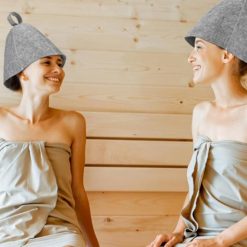 Alternative view of 2-Pack Felt Sauna Hats - Quick Dry Bath Caps for Spa & Swimming (23x25cm)