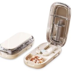 Pill Cutter 1/2 and 1/4 Dose Splitter - Beige