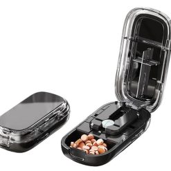 Pill cutter splitter 1/2 and 1/4 adjustable black