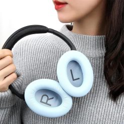 Alternative view of Pair of Replacement Ear Pads for Bose QC45 Headphone Ear Cushions Blue