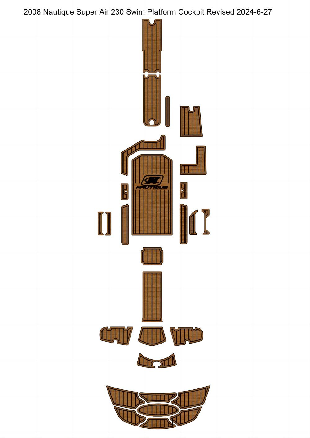 Nautique Super Air 230 EVA foam teak deck pad 1 Nautique Super Air 230 EVA foam teak deck pad