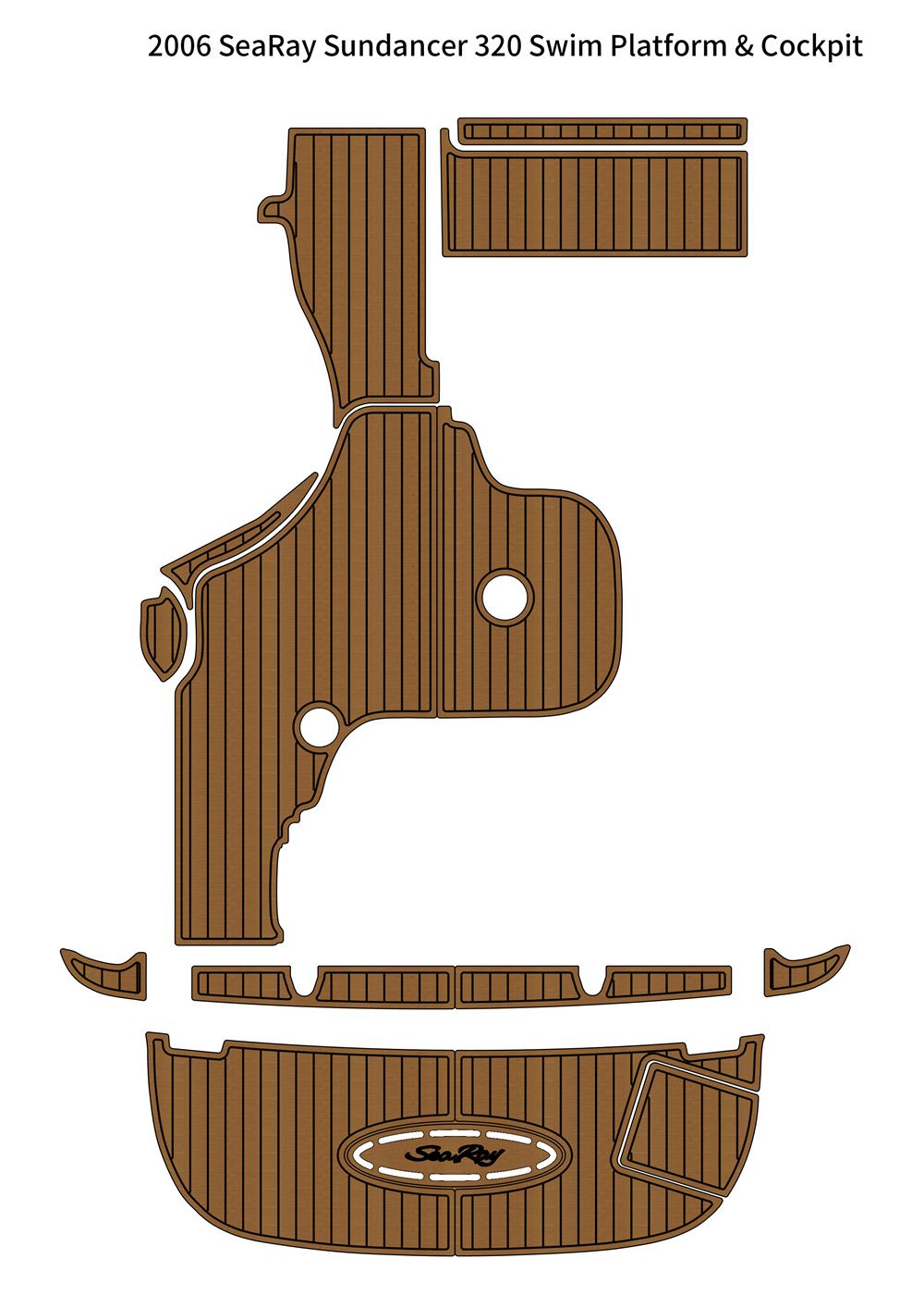 Sea Ray Sundancer 320 EVA teak swim platform pad 1 Sea Ray Sundancer 320 EVA teak swim platform pad