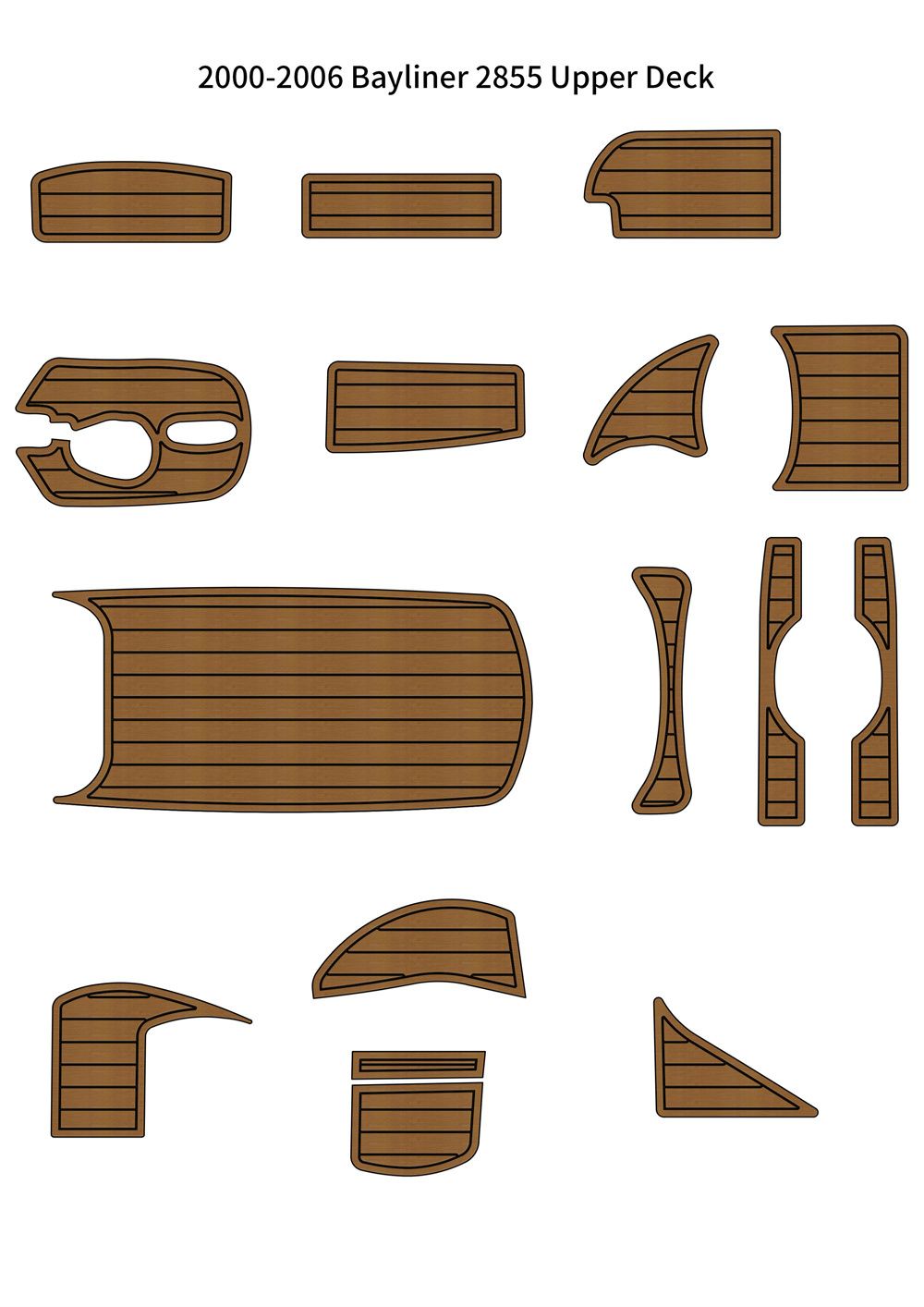 Bayliner 2855 upper deck EVA foam faux teak floor mat 1 Bayliner 2855 upper deck EVA foam faux teak floor mat