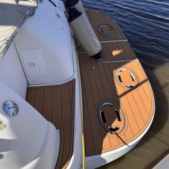 Alternative view of Sea Ray 340 Sundancer swim platform EVA foam teak deck mat