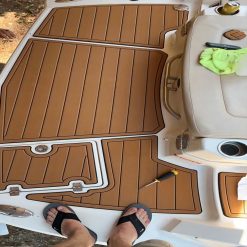 Alternative view of Chaparral 244 Sunesta swim platform EVA foam teak deck pad