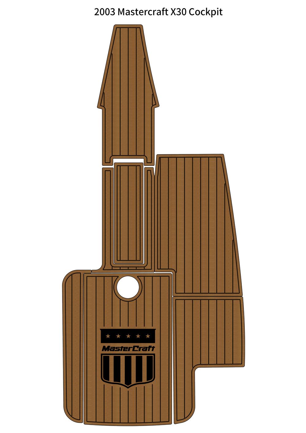 Mastercraft X30 Cockpit Pad EVA Foam Faux Teak Deck Mat 1 Mastercraft X30 Cockpit Pad EVA Foam Faux Teak Deck Mat