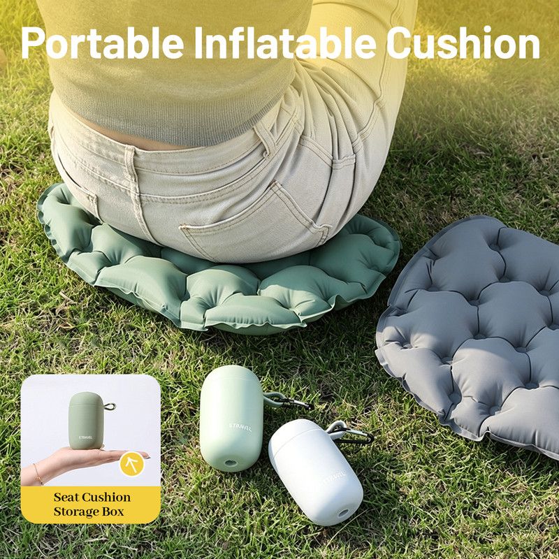 Inflatable Seat Cushion with Storage Box, Gray 2 Inflatable Seat Cushion with Storage Box, Gray - Image 2