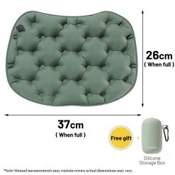 Alternative view of Portable Outdoor Inflatable Seat Cushion, Multi-Functional Inflatable Storage Box and Seat Cushion Combo, Portable Folding Seat Cushion for Camping and Travel, Portable Push-to-Inflate Cushion - Olive Green