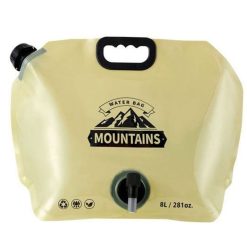 8L Large-Capacity Foldable Outdoor Water Bag,Built-in Faucet, Portable Camping and Travel Water Bag - Khaki
