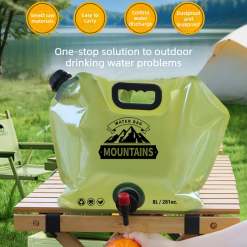 Alternative view of 8L Large-Capacity Foldable Outdoor Water Bag,Built-in Faucet, Portable Camping and Travel Water Bag - Khaki