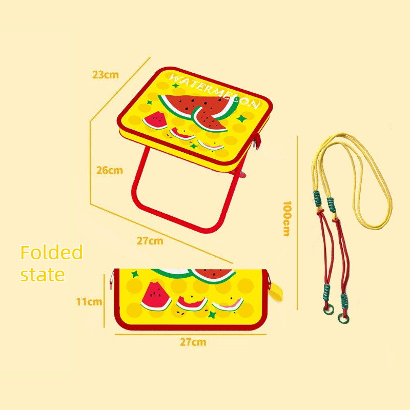 Ultra-lightweight and portable folding camping chair, versatile folding chair for outdoor fishing, waiting in line, and picnics—Yellow Watermelon Pattern 1 Ultra-lightweight and portable folding camping chair, versatile folding chair for outdoor fishing, waiting in line, and picnics—Yellow Watermelon Pattern