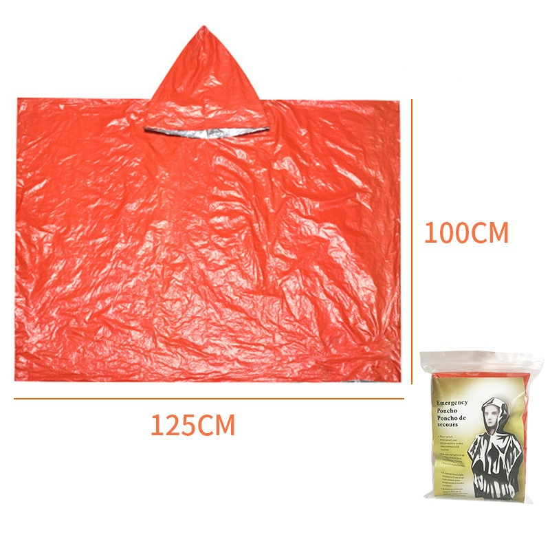 Outdoor Emergency Waterproof Insulated Raincoat, Portable Folding Camping and Hiking Cold-Weather Raincoat – Orange 2 Outdoor Emergency Waterproof Insulated Raincoat, Portable Folding Camping and Hiking Cold-Weather Raincoat – Orange - Image 2