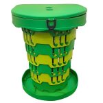 Portable folding toilet with height adjustment