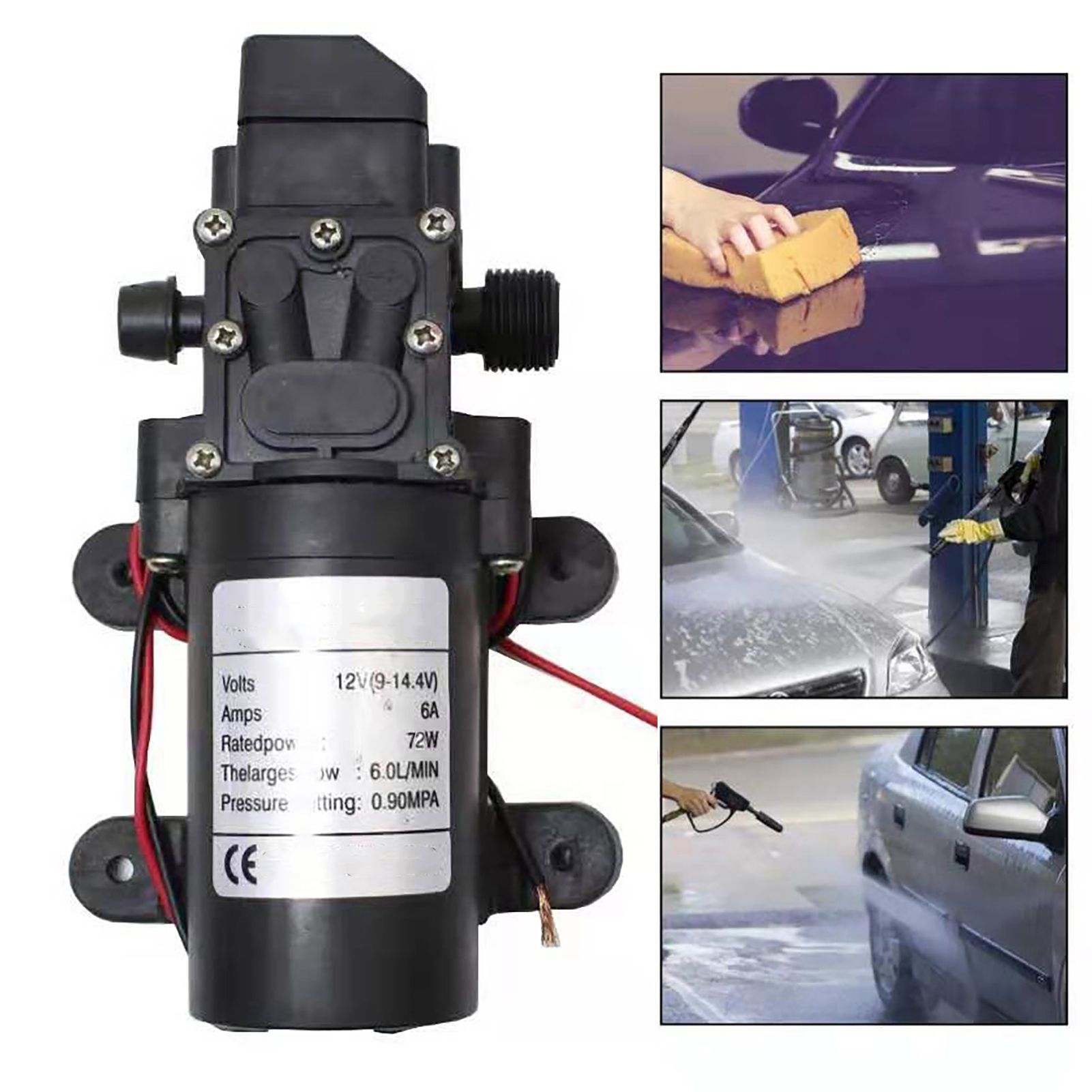 High Pressure Diaphragm Pump Smart Electric 6L Flow Rate Self Priming Pump for Car Wash Agricultural DC12V 72W 5 High Pressure Diaphragm Pump Smart Electric 6L Flow Rate Self Priming Pump for Car Wash Agricultural DC12V 72W - Image 5