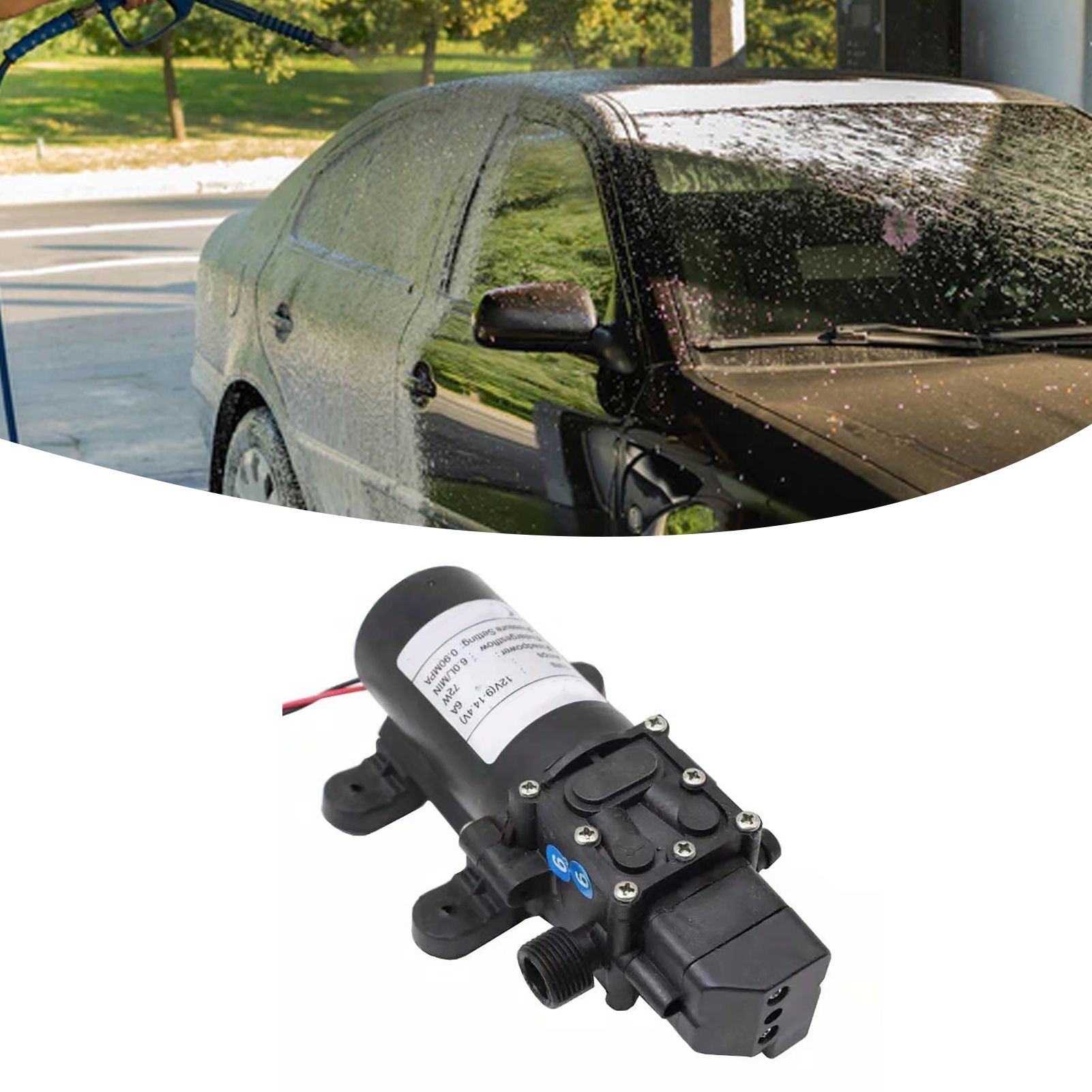 High Pressure Diaphragm Pump Smart Electric 6L Flow Rate Self Priming Pump for Car Wash Agricultural DC12V 72W 6 High Pressure Diaphragm Pump Smart Electric 6L Flow Rate Self Priming Pump for Car Wash Agricultural DC12V 72W - Image 6